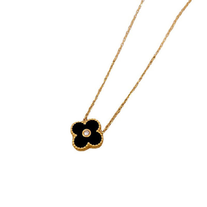 Wholesale Four Leaf Flower Titanium Steel Necklace JDC-NE-LiGe011