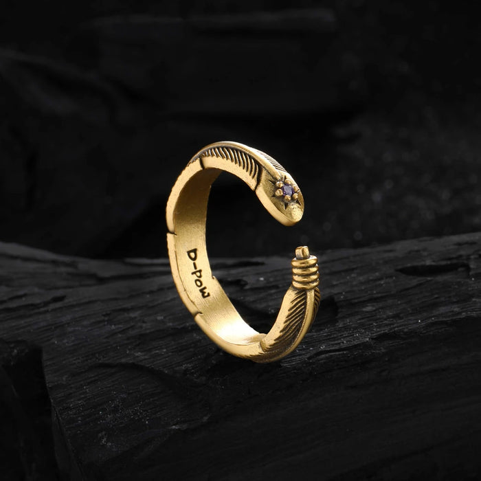 Wholesale Creative retro niche open ring with diamond inlay, vintage ring, personalized accessory