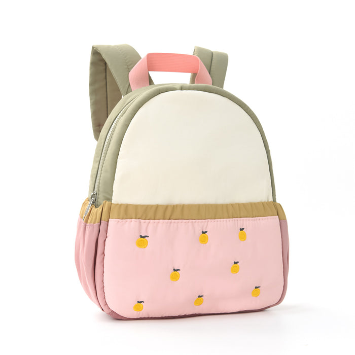 Wholesale Children's Backpack Color Matching Cute Apple Embroidery Kindergarten School Bag Baby Mini Travel Backpack