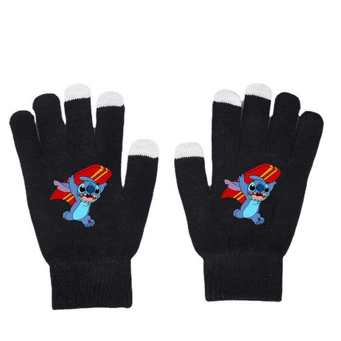 Wholesale Solid Color Printed Black Knitted Gloves JDC-GS-WuDuomei001