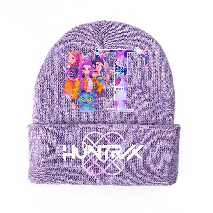 Wholesale KPOP Knitted Cartoon Letter Print hat