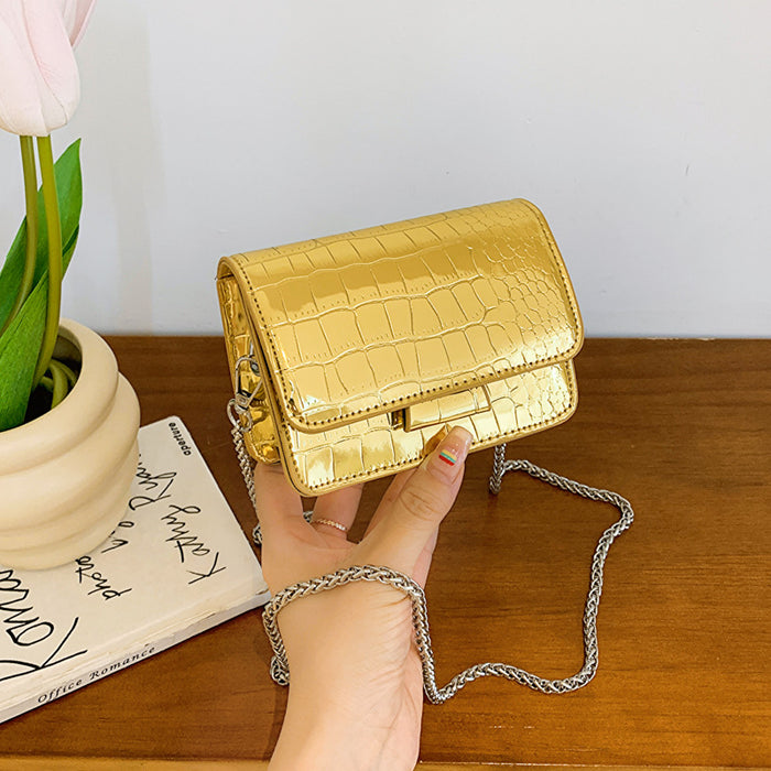 Wholesale Small square bag new high-end niche crossbody silver mini bag