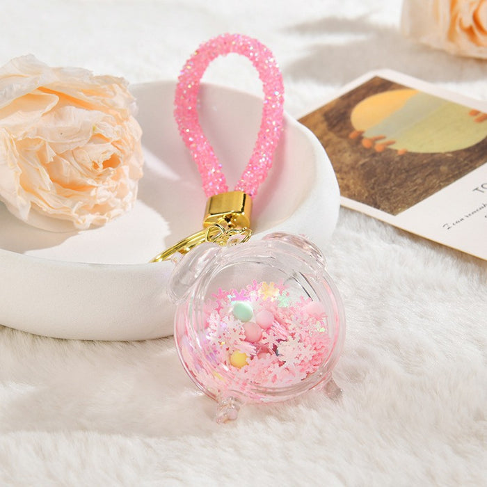 Wholesale Acrylic oil bottle candy Bean astronaut keychain