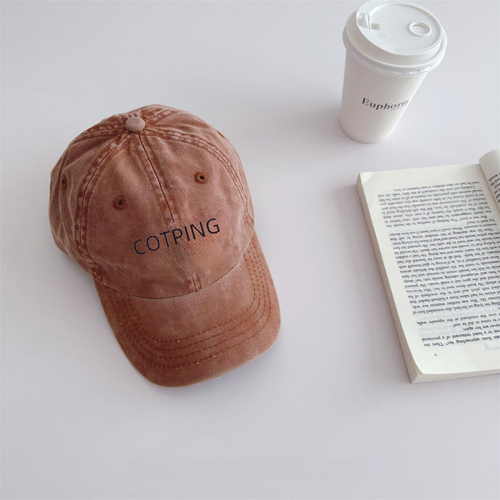 Wholesale Small niche vintage children's baseball cap, versatile and washed denim hat, sun shading duckbill cap