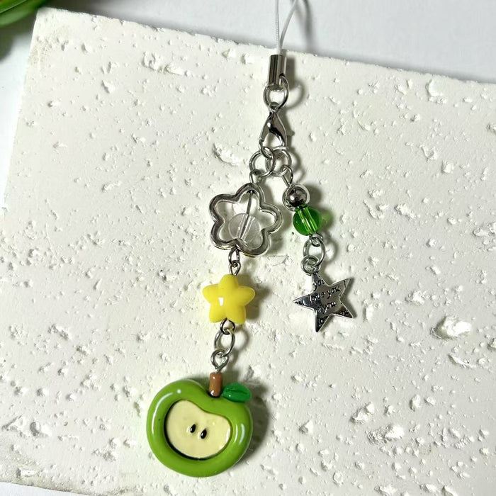 Wholesale Red Apple mobile phone lanyard bag decoration cute pendant keychain