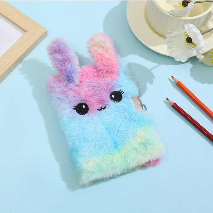 Wholesale Fabric A6 Lockable Plush Notebook with Tie Dye Heart Cover MOQ≥3