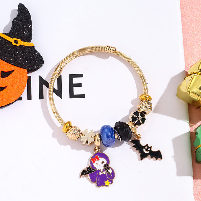 Wholesale Cartoon Stainless Steel Bracelet Magic Hat Witch Design MOQ≥2