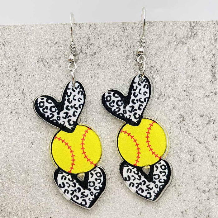 Wholesale Baseball Earrings Basketball Football Rugby Jersey Acrylic Earrings Jewelry Sports Events