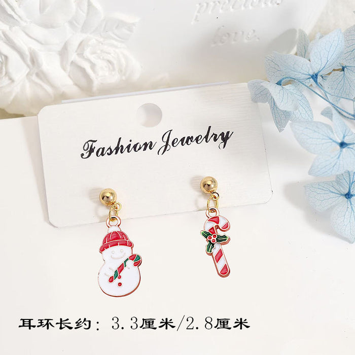 Wholesale S925 Silver Post Christmas Earrings Santa Deer Snowflake Studs for Women Party Gift Fashion Accessory