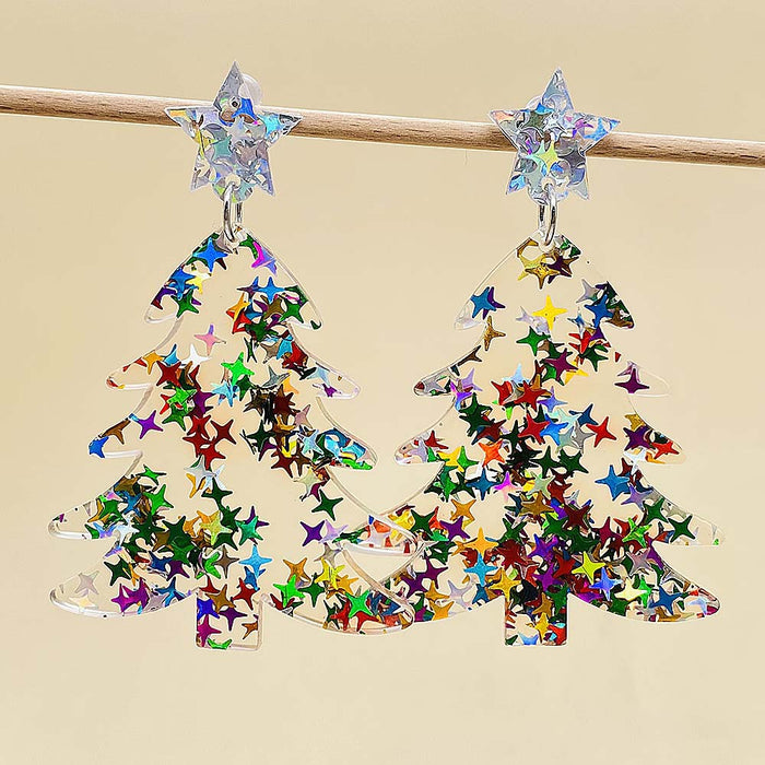 Wholesale Christmas lights,  red plaid acrylic earrings