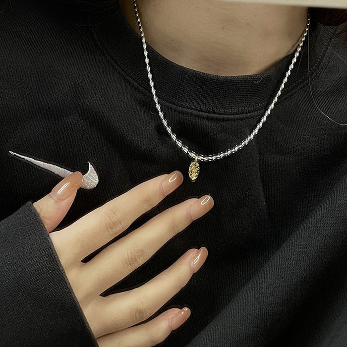 Wholesale Fashionable Butterfly Knot Necklace Set Women's Luxury Design Sensation Collarbone Chain Geometric Style Silver Plated Jewelry