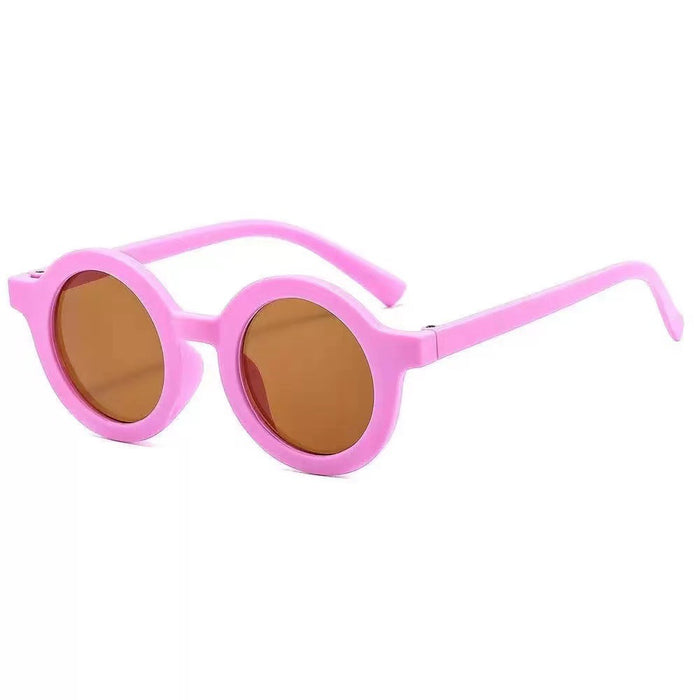 Wholesale Baby sunglasses matte children's sunglasses trendy round frame retro mocha mirror