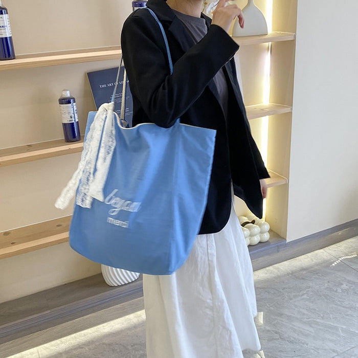 Wholesale Striped canvas bag tote casual bag shoulder tote bag shopping bag