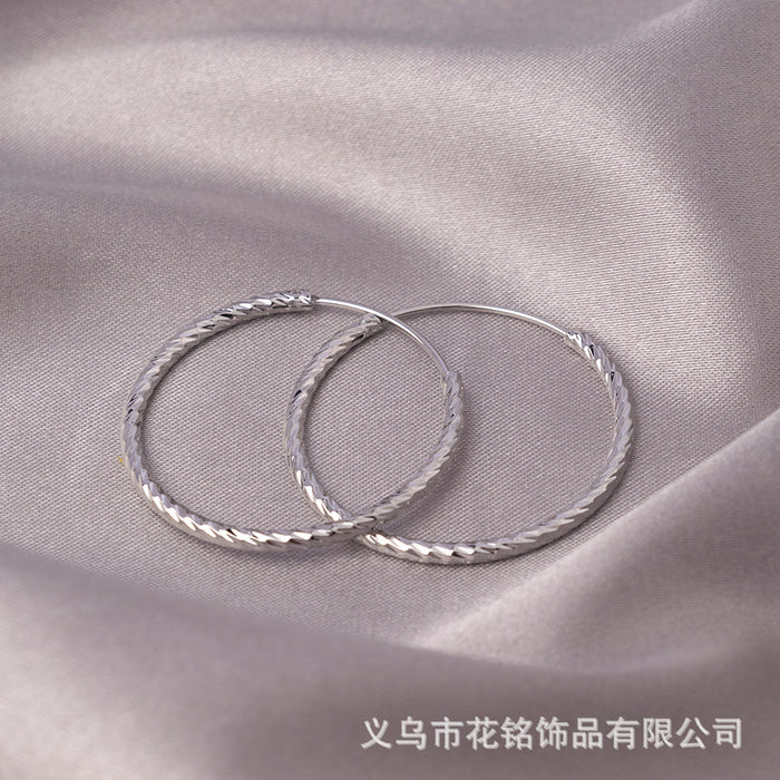 Wholesale Earrings, Large Circles, Plain Circles, Real Gold and Silver Plated Earrings