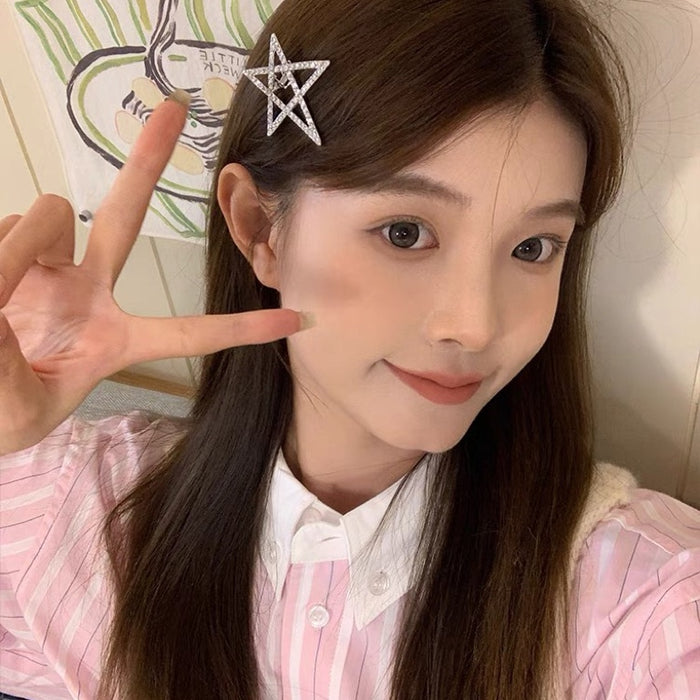 Wholesale Hollow hair clip, edge clip, bangs clip, metal pentagram hair clip