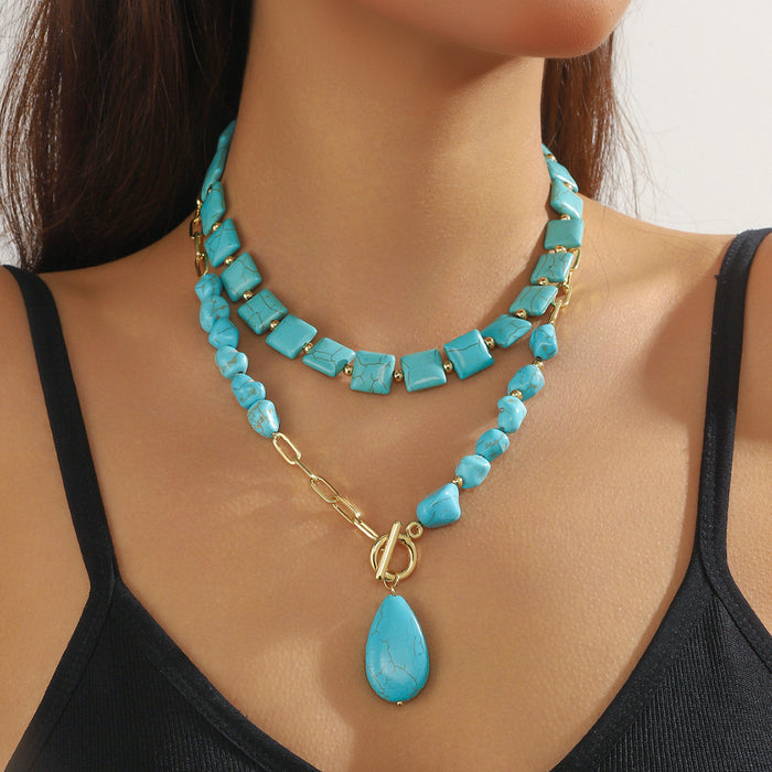 Wholesale Turquoise Bohemian Ethnic Style Necklace