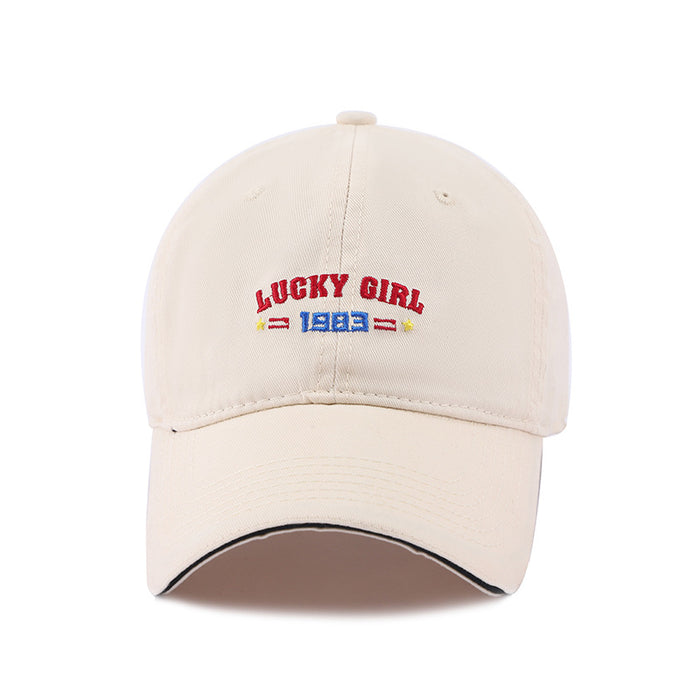 Wholesale Embroidered letter soft top baseball cap with sun protection and wide brim duckbill cap