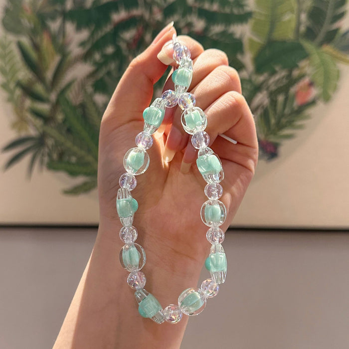 Wholesale Acrylic bead phone chain, handmade bead keychain accessories, keychain