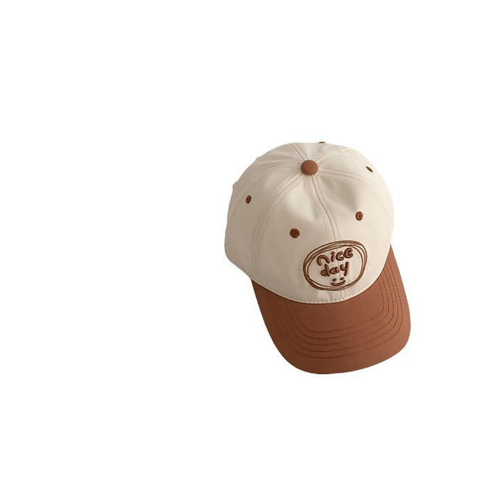 Wholesale Color blocked letter children's duck tongue hat, baby sun shading and sun protection versatile thin baseball cap