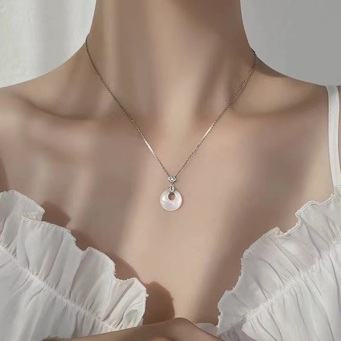 Wholesale Titanium steel necklace with micro inlaid zircon, light luxury, niche, collarbone chain, high-end, versatile accessory