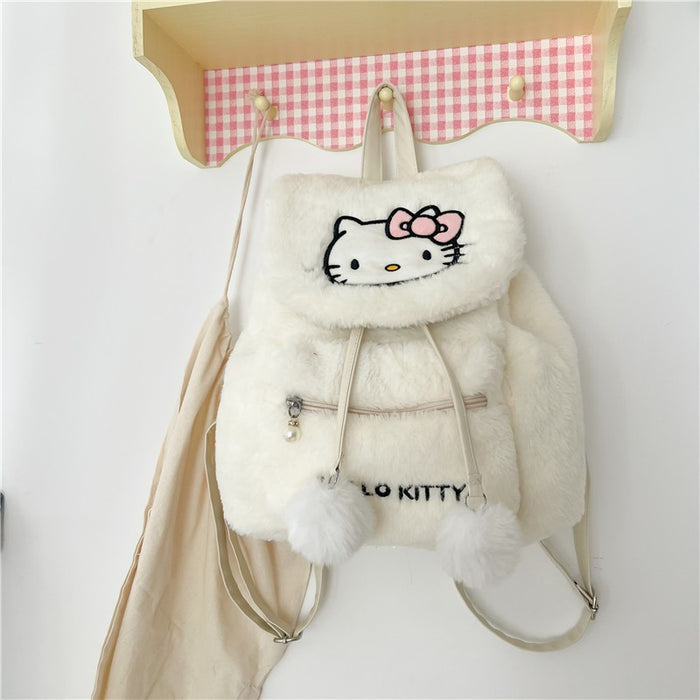 Wholesale Cute plush flip backpack with large capacity, cute backpack, cartoon casual backpack