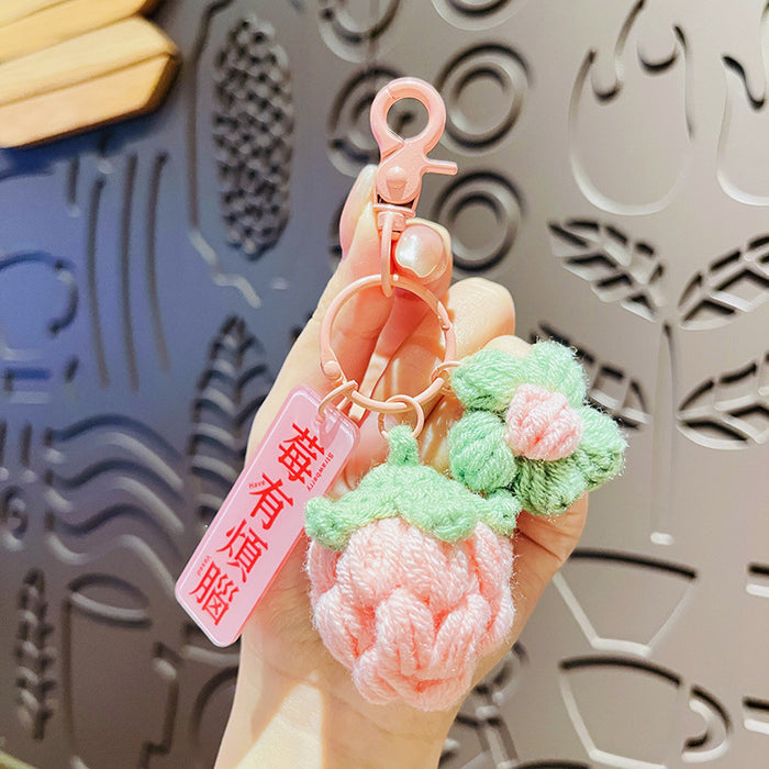 Wholesale Knitted yarn keychain bag pendant keychain