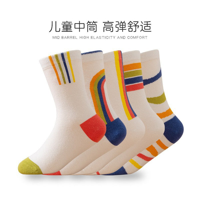 Wholesale Autumn and Winter Cartoon Combed Cotton Student Socks Mid Tube Socks JDC-SK-SL004