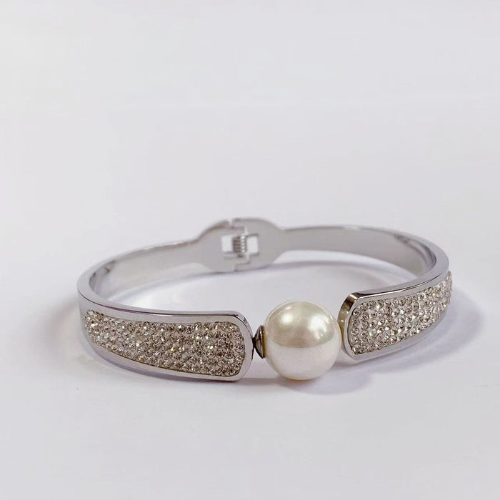 Wholesale Titanium steel color-preserving bracelet with diamond setting