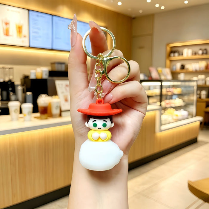 Wholesale Cartoon Metal Keychain Night Light Decorative Bag Charm Gift for Students Couples MOQ≥2