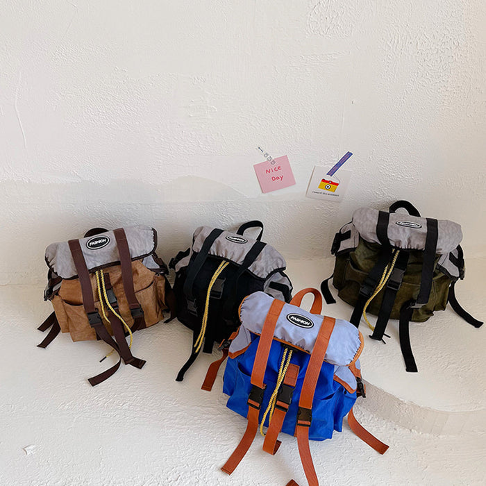 Wholesale Children's bag, contrasting color backpack, handsome outdoor travel, large capacity backpack, lightweight backpack