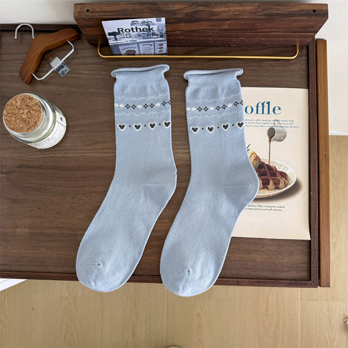 Wholesale Sweet mid tube socks, cute pile socks for wearing on the outside