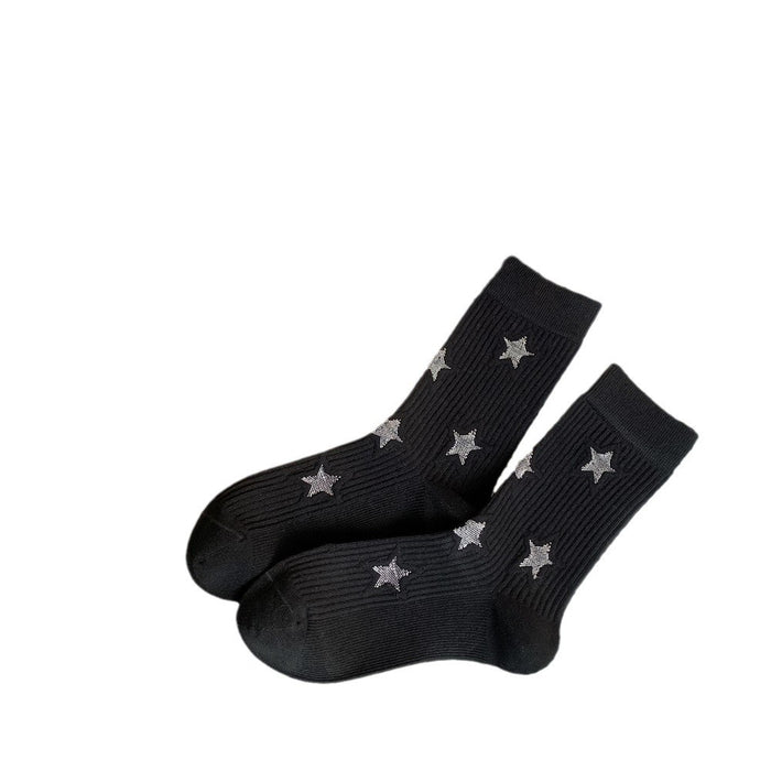 Wholesale Five pointed star socks, children's mid tube socks, cotton boneless long tube socks, trendy women's socks