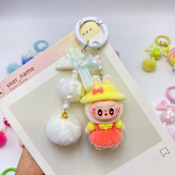 Wholesale Flocked pendant cute doll keychain
