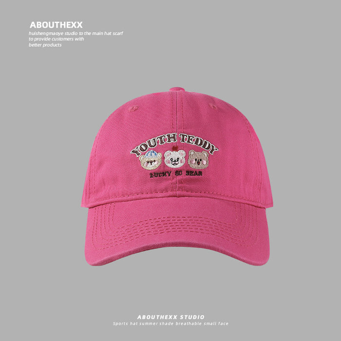 Wholesale Embroidered baseball cap, sweet and versatile, new wide brimmed duckbill cap for couples