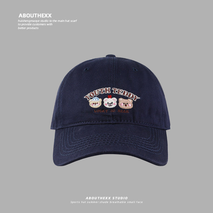 Wholesale Embroidered baseball cap, sweet and versatile, new wide brimmed duckbill cap for couples