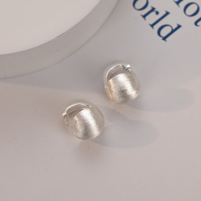 Wholesale  925  Silver Ball Earrings Women's  Metal Ear  Earrings