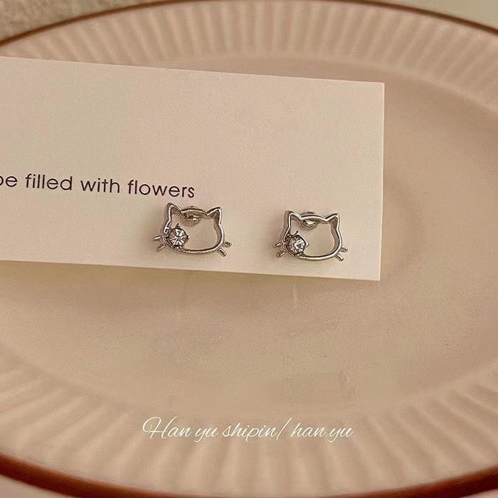 Wholesale Cat Ear Nails Silver Cute Sweet Ear Hole Sleep Free Ear Accessories