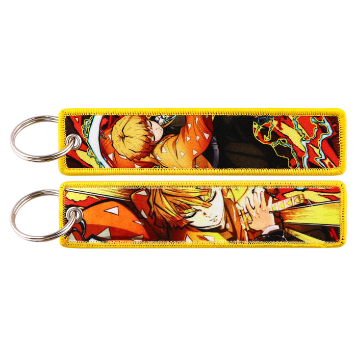 Wholesale Cartoon woven keychain lanyard  access control  ornaments fabric keychain