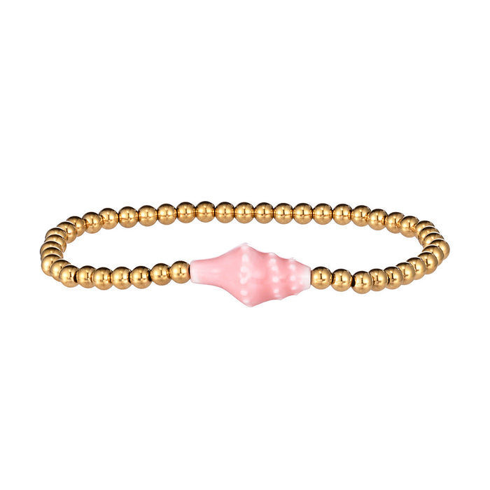 Wholesale Swimming wearable mini bracelet accessory ceramic conch animal turtle titanium steel non fading bracelet