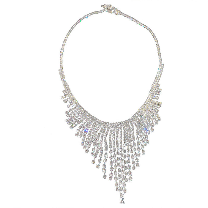 Wholesale exaggerated personality neck chain diamond tassel necklace Net necklace women