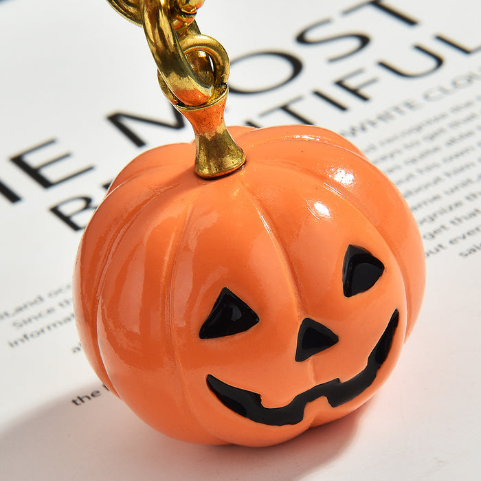 Wholesale  resin keychain pendant pumpkin  hat prop ghost crystal ball decoration bag hanging decoration