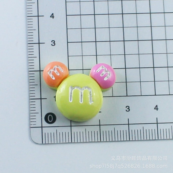 Wholesale Cartoon Colorful Cute Bean Cream Glue mobile Phone material Handmade Hair Accessories Resin Accessories