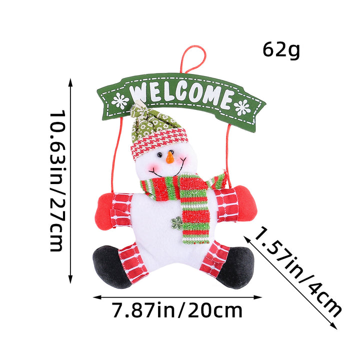 Wholesale Christmas Decorations Cute Christmas Tree Three-Dimensional Pendant Door Sign  Snowman Wooden