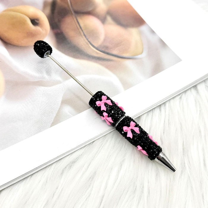 Wholesale Rhinestone Bow Beaded Pen – DIY Creative Ballpoint Pen for Office,  minimum quantity: 2