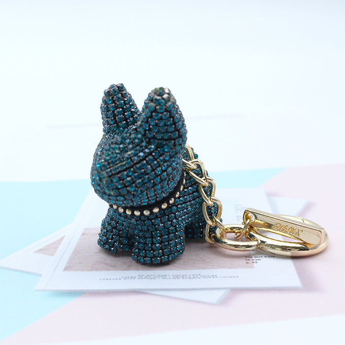 Wholesale diamond-encrusted puppy doll key chain key chain bag metal pendant
