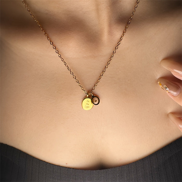 Wholesale Mustard Seed Faith Inspirational " Be the Light"  Pendant Stainless Steel Necklace