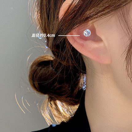 Wholesale No ear hole magnetic suction earring design, niche temperament, magnet zircon earring, ear bone clip