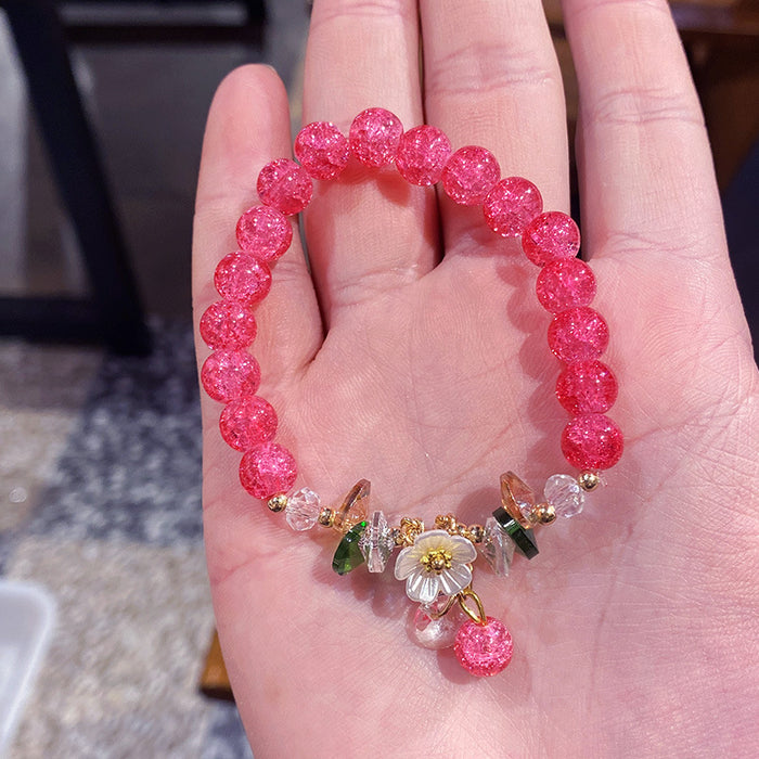 Wholesale Electroplated Glass Glaze Butterfly Ice Crack Bow Beaded Bracelet