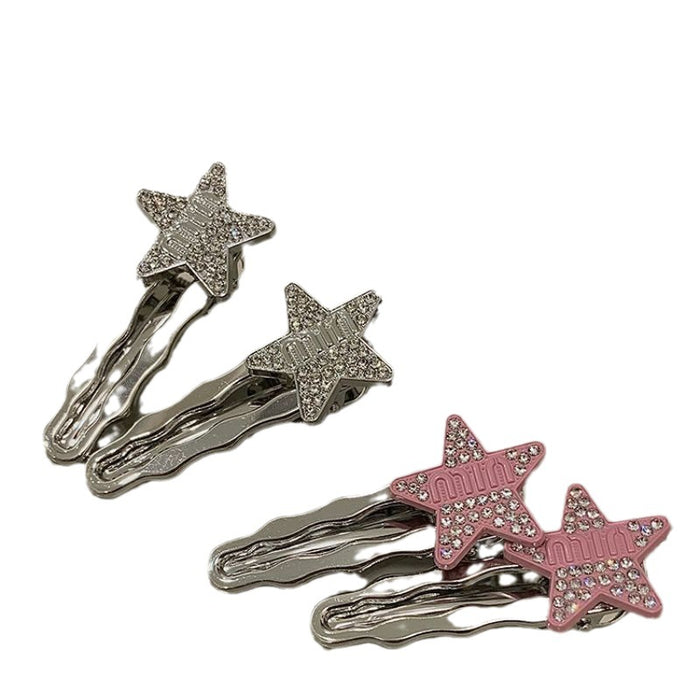 Wholesale flash Diamond hairpin female side  clip duckbill clip