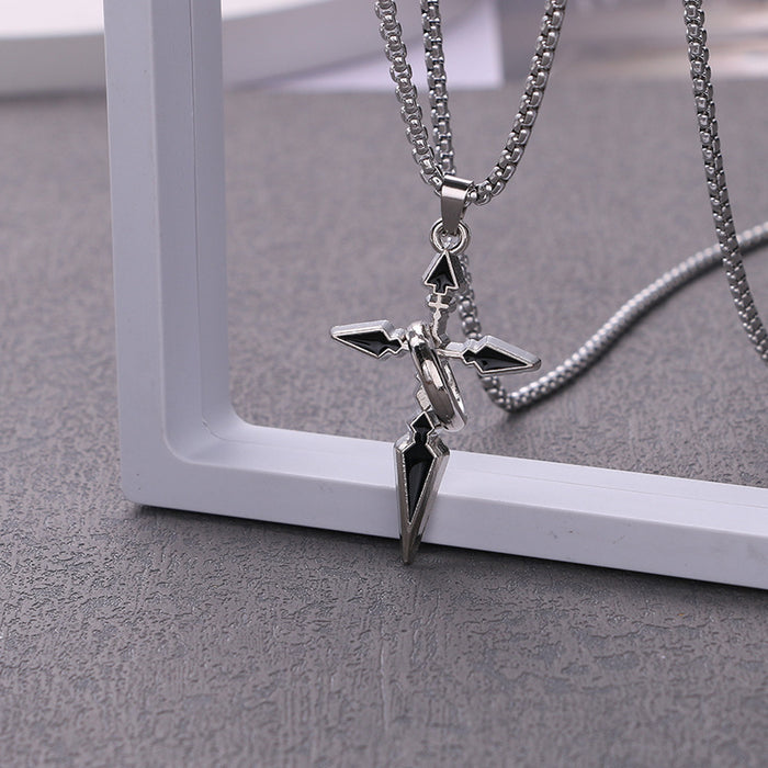 Wholesale Ring Cross Pendant Stainless Steel Necklace JDC-NE-Zheq006